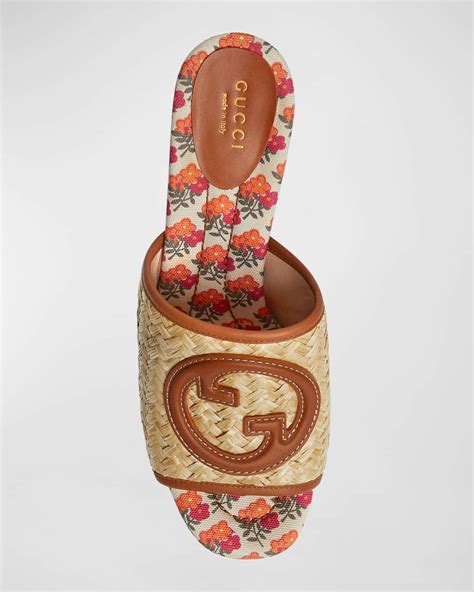 authenticate Gucci marmont raffia slides